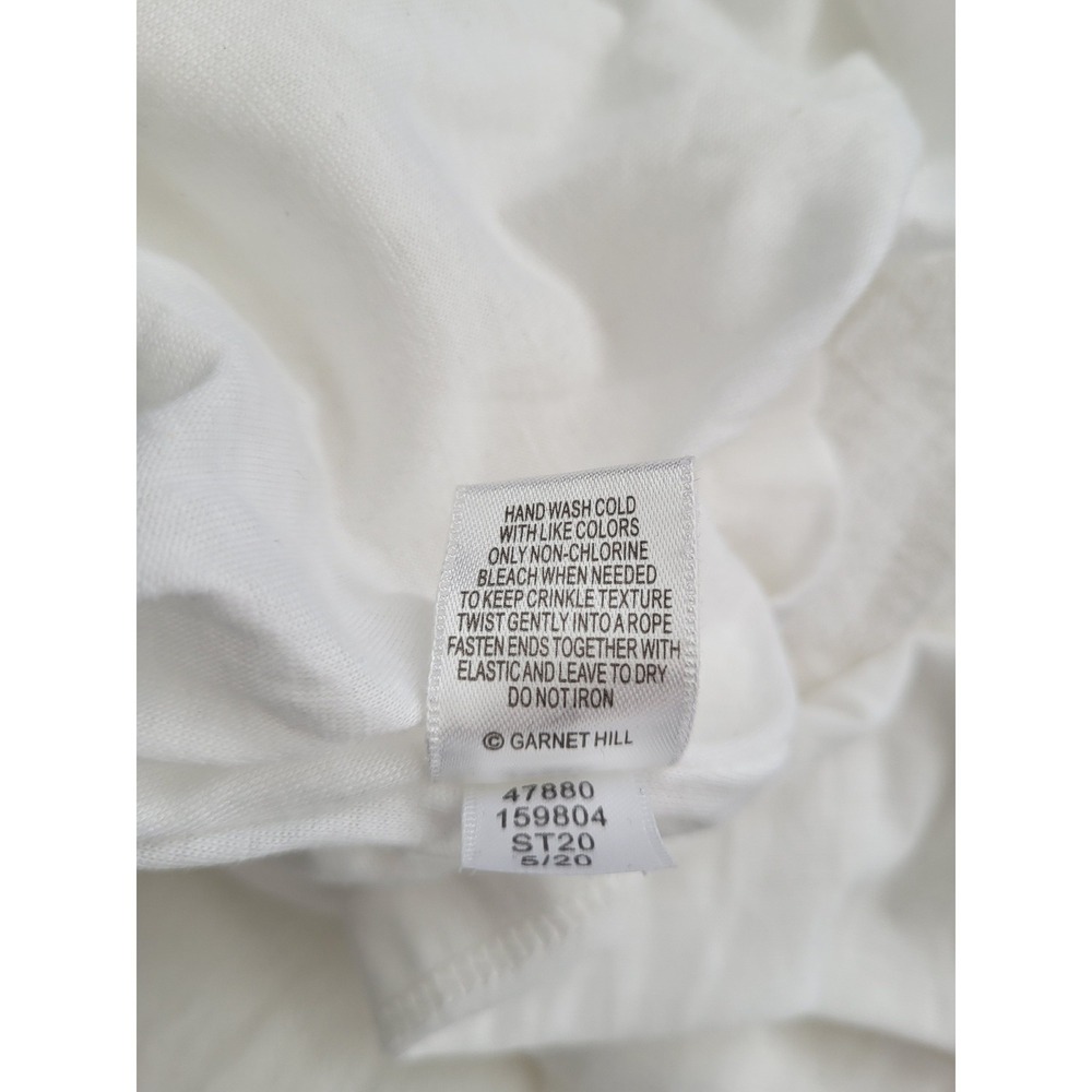 Garnet Hill White Crinkle Cotton Gauze Sleeveless Shift Dress Small Beach NEW - Picture 5 of 12